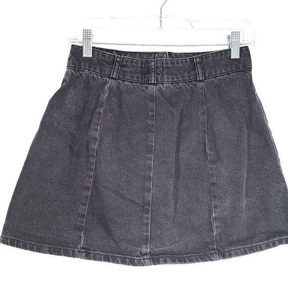 BDG × Urban Outfitters Button Up A-Line Black Denim Skirt Y2K - Picture 2 of 6